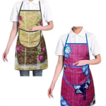 Nicasa Cotton Waterproof Kitchen Apron with Front Pocket Set of 2 Pcs (Color As Per Availability)