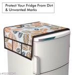 NicasaHD Premium Quality Fridge cover for Top with 1 pec handle set and 3 pec fridge mats - Set of 5 piece