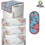 NicasaHD Premium Quality Fridge cover for Top with 1 pec handle set and 3 pec fridge mats - Set of 5 piece