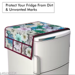 NicasaHD Premium Quality Fridge cover for Top with 1 pec handle set and 3 pec fridge mats - Set of 5 piece