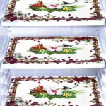 NicasaHD Premium Quality Fridge cover for Top with 1 pec handle set and 3 pec fridge mats - Set of 5 piece