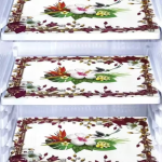 NicasaHD Premium Quality Fridge cover for Top with 1 pec handle set and 3 pec fridge mats - Set of 5 piece