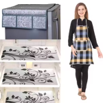 NICASA HD Premium Quality Fridge cover for Top with 3 pec fridge mats and 1 pec of Apron - Set of 5 piece