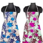 NICASA Kitchen Apron- Waterproof /Oil-Proof - Adjustable Aprons with Pockets for Women Men Washable - Pack of 2 (color As per availibility)