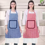 Kitchen Apron- Waterproof /Oil-Proof - Adjustable Aprons with Pockets for Women Men Washable - Pack of 2 (color As per availibility)
