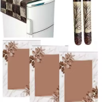 Nicasa HD Premium Quality combo of fridge top, 2 pec handle and 3 mats-set of 6 pieces