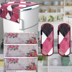 HD Premium Quality Fridge cover for Top with 2 Pec of handle and 3 pec of Fridge Mats - Set of 6 piece