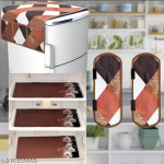 HD Premium Quality Fridge cover for Top with 2 Pec of handle and 3 pec of Fridge Mats - Set of 6 piece
