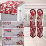 HD Premium Quality Fridge cover for Top with 2 Pec of handle and 3 pec of Fridge Mats - Set of 6 piece