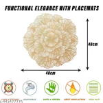 Samridhi Industries Round Shape Table Mat/Table Mat Round (Set of 2) GOLDEN