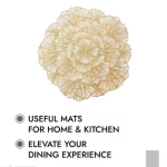 Samridhi Industries Round Shape Table Mat/Table Mat Round (Set of 2) GOLDEN