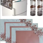 Premium Quality combo of fridge top, 2 handle cover and 3 mats-set of 6 pieces