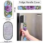 Nicasa HD Premium Quality Fridge cover for Top with 1 pec handle set and 3 pec fridge mats - Set of 5 piece