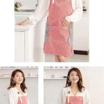 Krishna E Waterproof Unisex Strips Kitchen Apron with Center Pocket and Both Side Stitched Towel