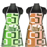 Nicasa Kitchen Apron- Waterproof /Oil-Proof - Adjustable Aprons with Pockets for Women Men Washable - Pack of 2 (color As per availibility)