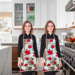 NICASA Kitchen Apron- Waterproof /Oil-Proof - Adjustable Aprons with Pockets for Women Men Washable - Pack of 3 (color As per availibility)