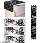 HD Premium Quality Fridge cover for Top with 1 Pec of handle and 3 pec of Fridge Mats - Set of 5 piece
