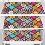 HD Premium Quality Fridge cover for Top with 1 Pec of handle and 3 pec of Fridge Mats - Set of 5 piece