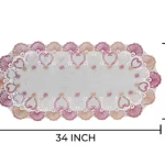 Krishna E Heart shape Soft Leather Table Runner for Patios Family Dinner Office Kitchen Table (Multy)