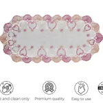 Krishna E Heart shape Soft Leather Table Runner for Patios Family Dinner Office Kitchen Table (Multy)