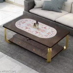 Krishna E Pink Coper Soft Leather Table Runner for Patios Family Dinner Office Kitchen Table (Multy)