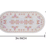 Krishna E Pink Coper Soft Leather Table Runner for Patios Family Dinner Office Kitchen Table (Multy)