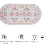 Krishna E Pink Coper Soft Leather Table Runner for Patios Family Dinner Office Kitchen Table (Multy)