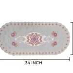 Krishna E Pink Star Soft Leather Table Runner for Patios Family Dinner Office Kitchen Table (Multy)