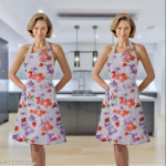 Kitchen Apron - Waterproof / Oil proof - Adjustable Aprons with pockets for Women and Men, Washable - Pack of 2 Aprons (colors as per availabilty)