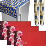 Nicasa HD Premium Quality combo of fridge top, 2 handle cover and 3 mats-set of 6 pieces