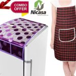 Classy Stylish Fridge Top Cover & Apron (Pack Of 2)