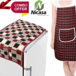 Classy Stylish Fridge Top Cover & Apron (Pack Of 2)