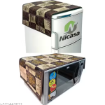 Krishna E premium quality Fabric Fridge Cover With 1 pec of Microwave Oven Cover - Set of 2 Pec
