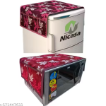 Krishna E premium quality Fabric Fridge Cover With 1 pec of Microwave Oven Cover - Set of 2 Pec