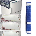 NICASA HD Premium Quality Fridge cover for Top with 1 pec handle set and 3 pec fridge mats - Set of 5 piece