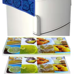 Nicasa premium fridge cover with six utility pockets and 6 fridge mats