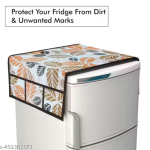 NicasaHD Premium Quality Fridge cover for Top with 1 pec handle set and 3 pec fridge mats - Set of 5 piece