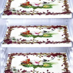 NicasaHD Premium Quality Fridge cover for Top with 1 pec handle set and 3 pec fridge mats - Set of 5 piece