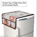 NicasaHD Premium Quality Fridge cover for Top with 1 pec handle set and 3 pec fridge mats - Set of 5 piece