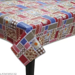 NICASA PVC PVC Rectangular 6-Seater Dining Table Cover | Table Protector, Water & Stain Resistant | Size - 54x78Inches- Floral Design, Multicolor
