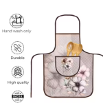 Samridhi Quilted Floral print waterproof Ktichen Apron for Women with front pocket, for kitchen, Home , Dusting use. Pack of 1 Apron