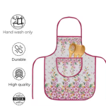 Samridhi Quilted Floral print waterproof Ktichen Apron for Women with front pocket, for kitchen, Home , Dusting use. Pack of 1 Apron