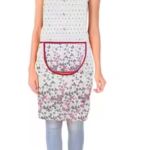 Samridhi Quilted Floral print waterproof Ktichen Apron for Women with front pocket, for kitchen, Home , Dusting use. Pack of 1 Apron