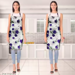 NICASA Kitchen Apron- Waterproof /Oil-Proof - Adjustable Aprons with Pockets for Women Men Washable - Pack of 2 (color As per availibility)