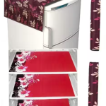 Premium Quality combo of fridge top, 2 handle cover and 3 mats-set of 6 pieces