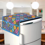 HD Premium Quality Fridge cover for Top with 1 Pec of handle and 3 pec of Fridge Mats - Set of 5 piece