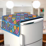 HD Premium Quality Fridge cover for Top with 2 Pec of handle and 3 pec of Fridge Mats - Set of 6 piece