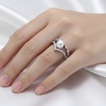 Silver Real Pearl Finger Ring | Gift for Women and Girls