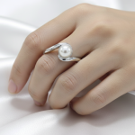 Silver Real Pearl Finger Ring | Gift for Women and Girls