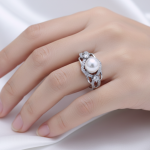 Silver Real Pearl Finger Ring | Gift for Women and Girls